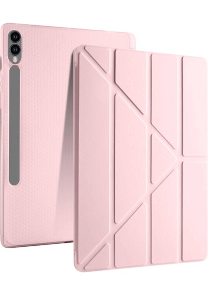 Galaxy Tab S10 Ultra Uyumlu 14,6 Inç Kılıf Fuchsia Akıllı Kalem Bölmeli Standlı Tri Folding Smart Kılıf