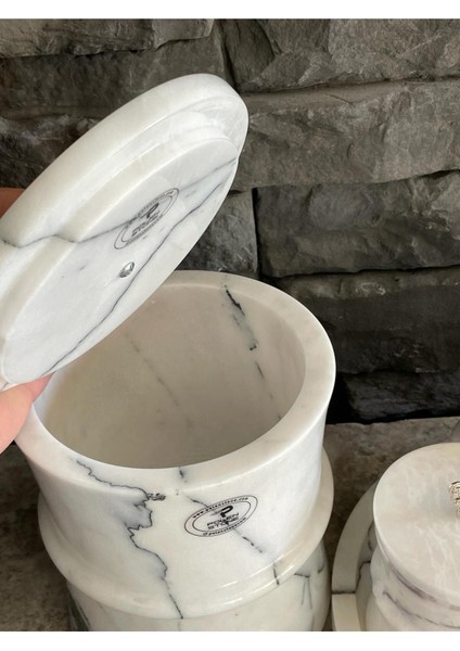 Polen Stone Leylak Mermer Yeni Tasarım Banyo Seti Gümüş Aksesuarlı