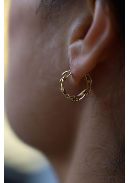 14 Ayar Altın Saç Örgüsü Halka Küpe fiyatları