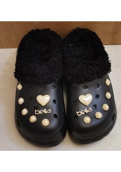 Tüylü Taşlı Crocs Tarzı Kışlık Terlik dar kalıp bir beden büyük tercih ediniz not üzerindeki taşlar değişim göstere bilir modelleri