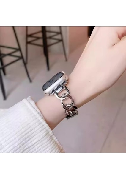Apple Watch Band Ultra 1/2 Uyumlu 42/44/45/46/49 Mm, Iwatch Seri 10 46MM Paslanmaz Çelik Denim Zincir Şık Kordon modelleri