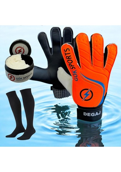 Degaj Çocuk Kapıcı Kaleci Eldiveni Junior Kidz Goalkeeper Gloves Bilek Bandajlı Tutuş Krem Jeli fiyatları