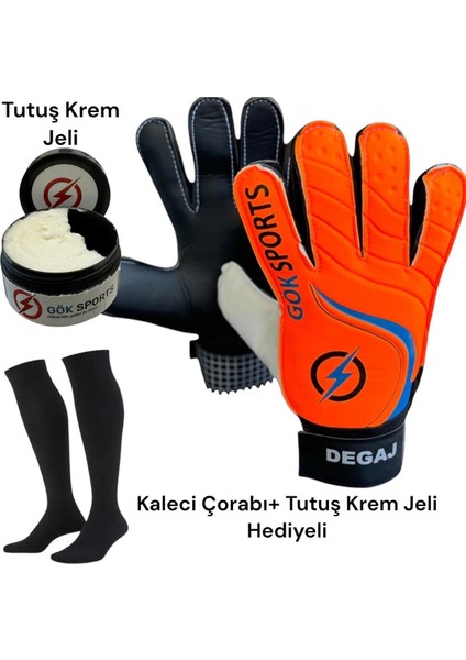 Degaj Çocuk Kapıcı Kaleci Eldiveni Junior Kidz Goalkeeper Gloves Bilek Bandajlı Tutuş Krem Jeli modelleri