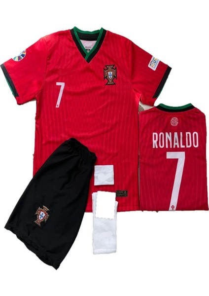 Portekiz Bordo Ronaldo 7 Numara Çocuk Forması 4'lü Set Pltbrrd