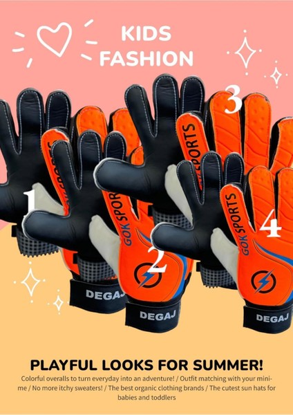 Degaj Çocuk Kaleci Kapıcı Eldiveni Junior Kidz Goalkeeper Gloves Bilek Bandajlı 5-6-7 modelleri