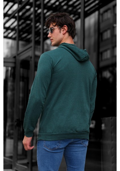 Unisex Oversize Düz Kapüşonlu Sweatshirt