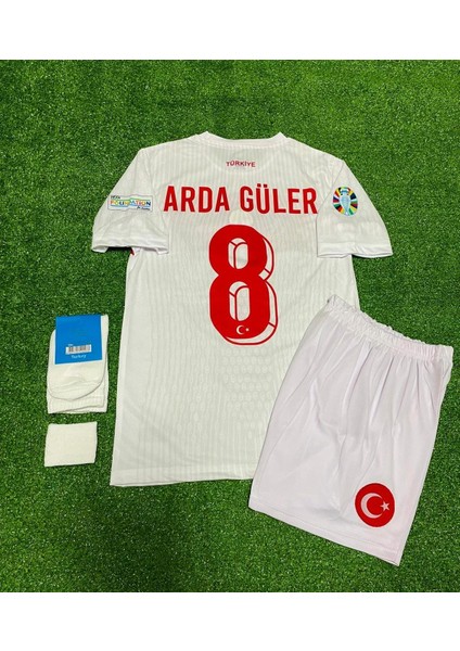 Türkiye Euro 2024 Arda-Güler 8 Numara Çocuk Forması 4'lü Set (Beyaz)