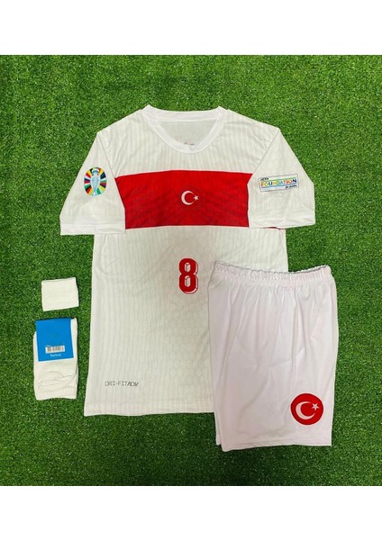 Türkiye Euro 2024 Arda-Güler 8 Numara Çocuk Forması 4'lü Set (Beyaz)