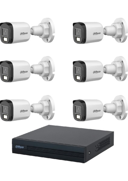 5 Mp 6 Kameralı Sesli 30 Metre Renkli Gece Görüşlü Full Hd Kamera Seti
