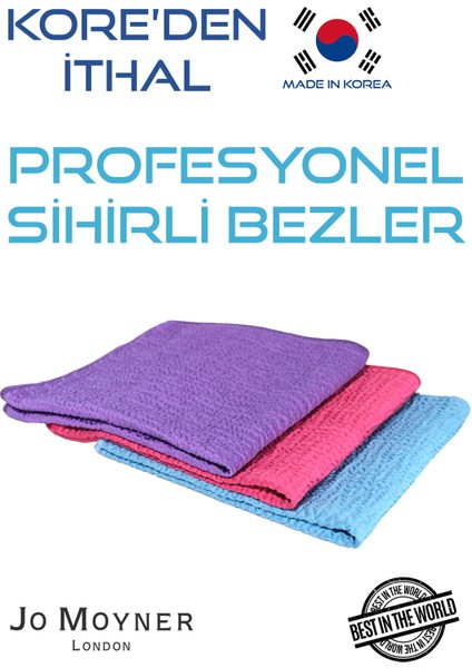 Sihirli Bezler Mikrofiber Temizlik Bezi 3'Lü Mikrofiber Temizlik Bezi Sihirli Bez Su Emici Leke Tutmaz Cam Mutfak Banyo Oto 45x45 Cm