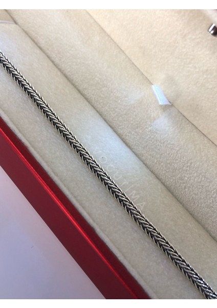 3mm Tilki Kuyruğu Oksitli 925 Gümüş • Işıklı Kutuda Sevgiliye • Eşe Erkek Bileklik modelleri