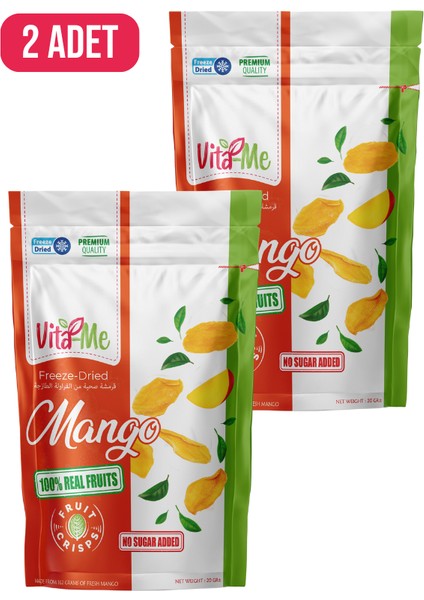 Freeze Dried Mango 20 gr Dondurularak Kurutulmuş Çıtır Mango Atıştırmalık 2 Adet