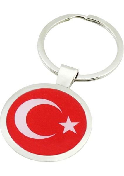 Yapıştırma Plasto Ay Yıldızlı Metal Anahtarlık 1 Adet