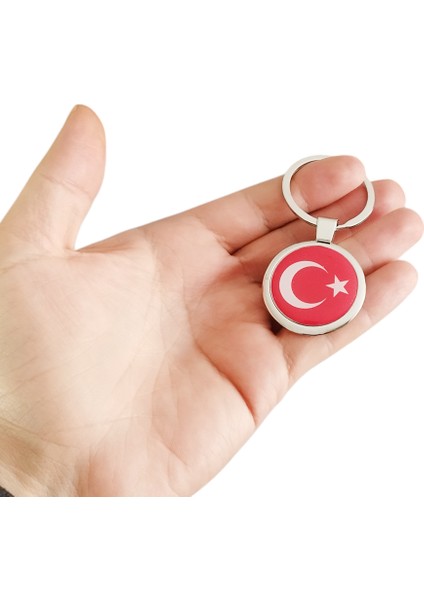 Yapıştırma Plasto Ay Yıldızlı Metal Anahtarlık 1 Adet fırsatları