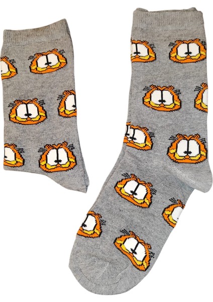 Garfield Desenli Soket Çorap