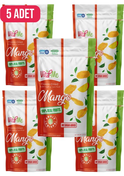 Freeze Dried Mango 20 Gram - Dondurularak Kurutulmuş Çıtır Mango Atıştırmalık 5 Adet