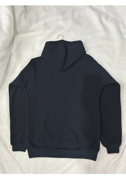 Unisex Kalın Şardonlu Kapüşonlu Sweatshirt