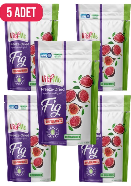 Freeze Dried Fig 25 gr Dondurularak Kurutulmuş Çıtır Incir Atıştırmalık 5 Adet