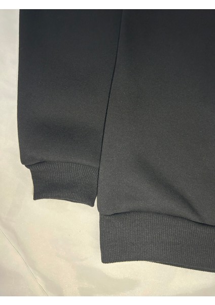 Unisex Kalın Şardonlu Bisiklet Yaka Sweatshirt