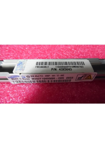 M392T1G60QQH-CD5 8gb DDR2-533/PC2-4200 Rdımm 240-PIN Cl4 Quad Rank X4 Ecc Registered Server Ram Bellek