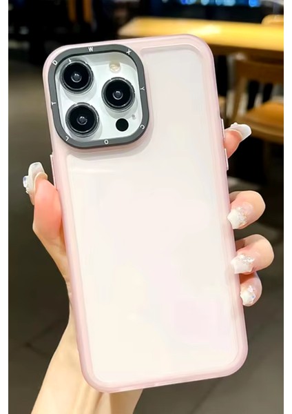 Apple iPhone 16 Pro Max Kılıf Kamera Korumalı Renkli Şeffaf