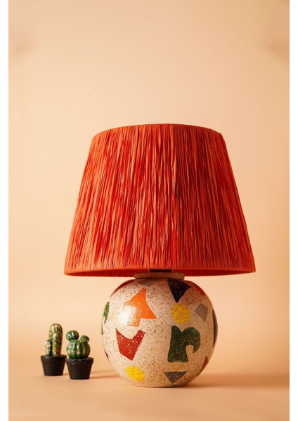 Carte Handmade Seramik Abajur Turuncu