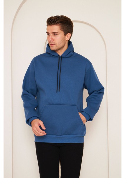 Unisex Hoodie Kalın Oversize Kapüşonlu Sweatshirt