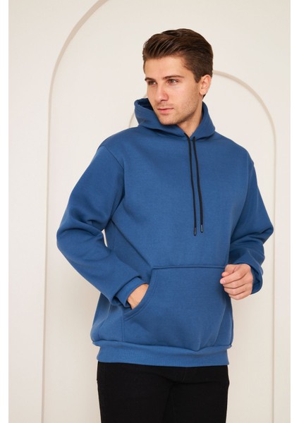 Unisex Hoodie Kalın Oversize Kapüşonlu Sweatshirt