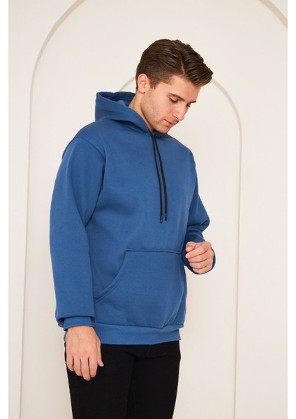 Unisex Hoodie Kalın Oversize Kapüşonlu Sweatshirt