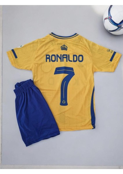 Ronaldo Al Nassr Yeni Sezon Sarı Çocuk Futbol Forma ve Şort
