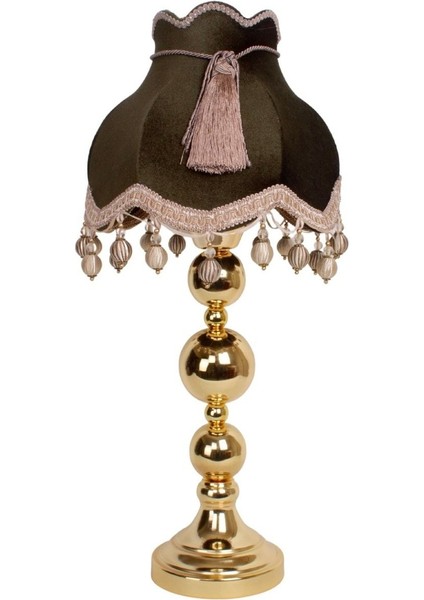Haki Yeşil Kadife Salon Için Vintage Abajur Işçilik AB0353