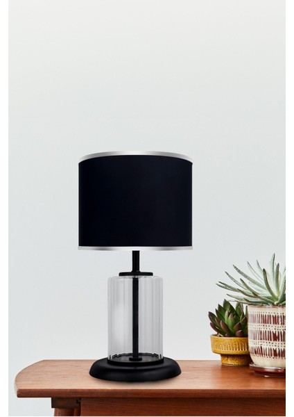 Monarch Transparent Black Striped Cam Abajur fiyatları