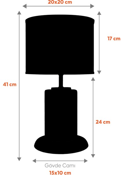 Monarch Transparent Black Striped Cam Abajur indirimleri
