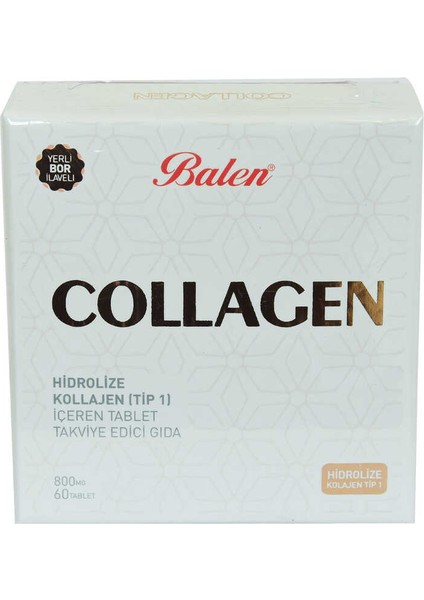 Collagen Hidrolize Kollajen Tip1 Içeren Tablet 800 Mg x 60 Tablet