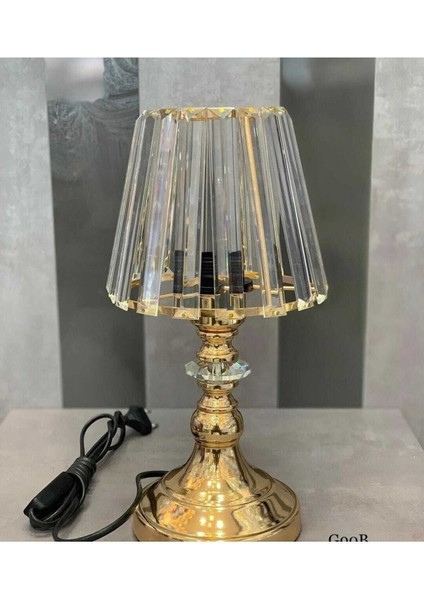 Kristal Taşlı Abajur 35 cm