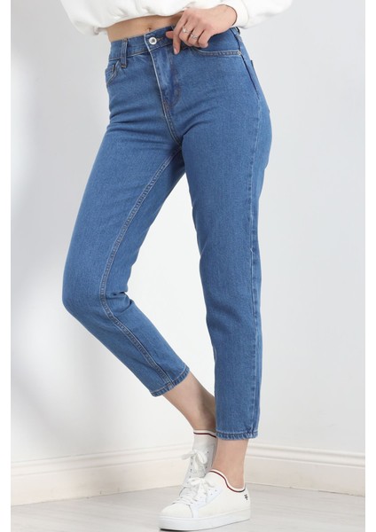 Mom Boyfriend Jeans Açıkmavi