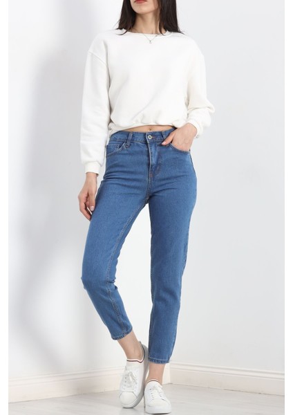 Mom Boyfriend Jeans Açıkmavi