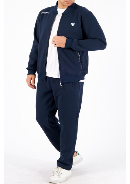 Erkek Indigo Bisiklet Yaka Düz Paça 3 Iplik Şardonlu Kışlık Büyük Beden Eşofman Takımı EDY5721B-İ fiyatları