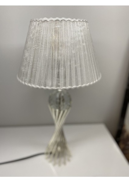 Misbah Burgu Abajur Masa Lambası Kesme Kristal Camlı Gümüş Renk Kaplama , Lampshade fiyatları