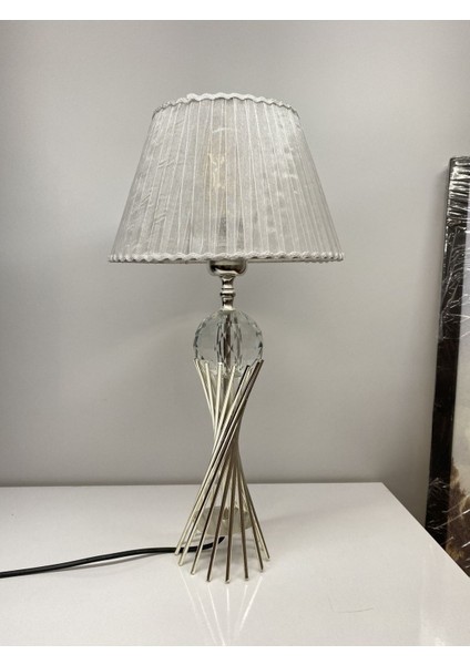 Misbah Burgu Abajur Masa Lambası Kesme Kristal Camlı Gümüş Renk Kaplama , Lampshade indirimleri