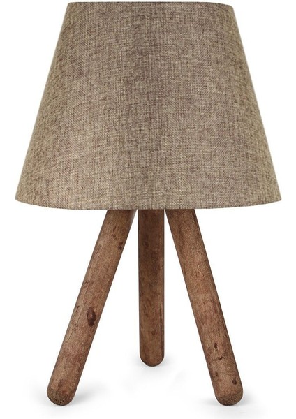 Koyu Kumbeji Tasarım Luce Üç Ayaklı Ahşap Abajur