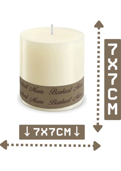 6'lı Blok Mum Seti Krem (7 x 7 cm ) fiyatları