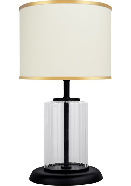 Monarch Transparent Black Striped Cam Abajur