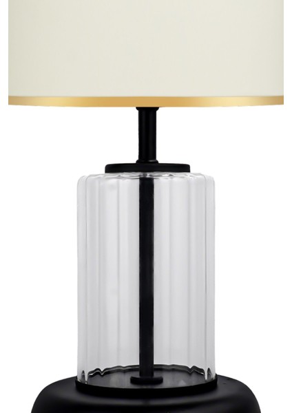 Monarch Transparent Black Striped Cam Abajur