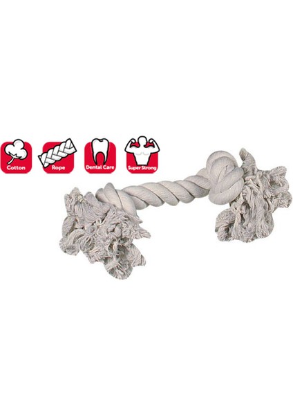 Karlıe 2 Düğümlü Ip Köpek Oyu. L 35 cm Beyaz