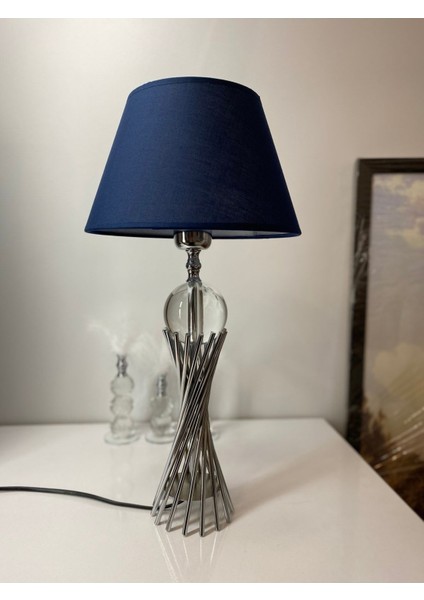 Misbah Burgu Abajur Masa Lambası Kristal Camlı Krom Kaplama (Gümüş Renk) , Lampshade fiyatları