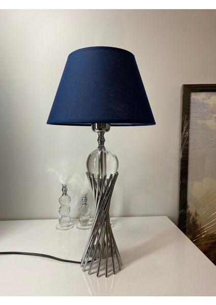Misbah Burgu Abajur Masa Lambası Kristal Camlı Krom Kaplama (Gümüş Renk) , Lampshade modelleri