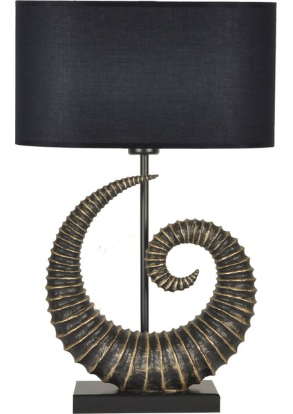 Modern Dizayn Burgu Abajur Gold Siyah