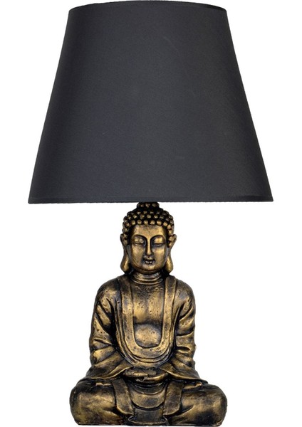 Modern Dizayn Buda Abajur Gold-Gri QDECABJBUDA015