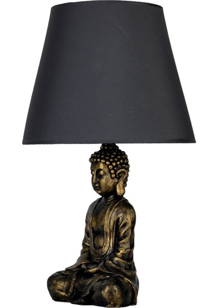 Modern Dizayn Buda Abajur Gold-Gri QDECABJBUDA015